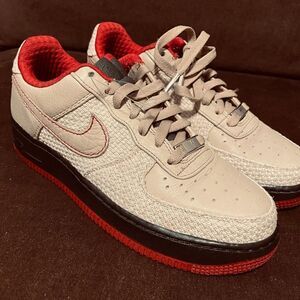 MINT 315517-221 Nike Air Force 1 Premium '07 Tweed Red Black 6Y Womens 7.5 US